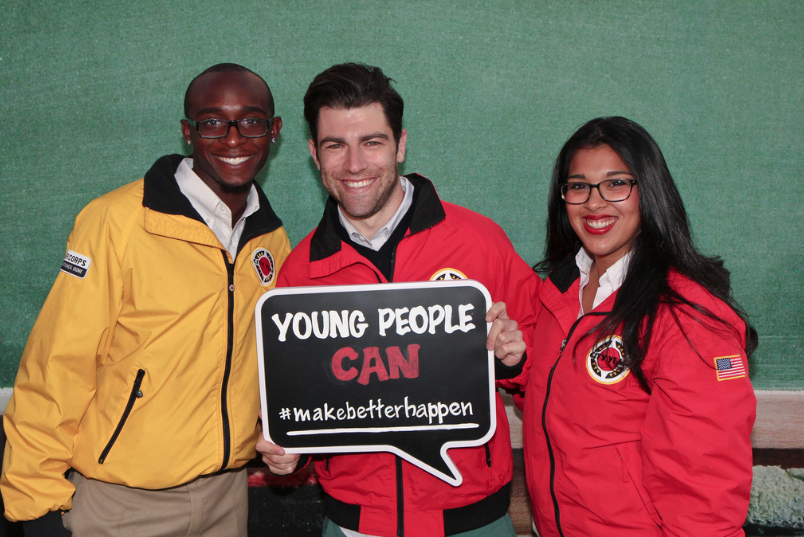 Max Greenfield poses for a picture at City Year's event.